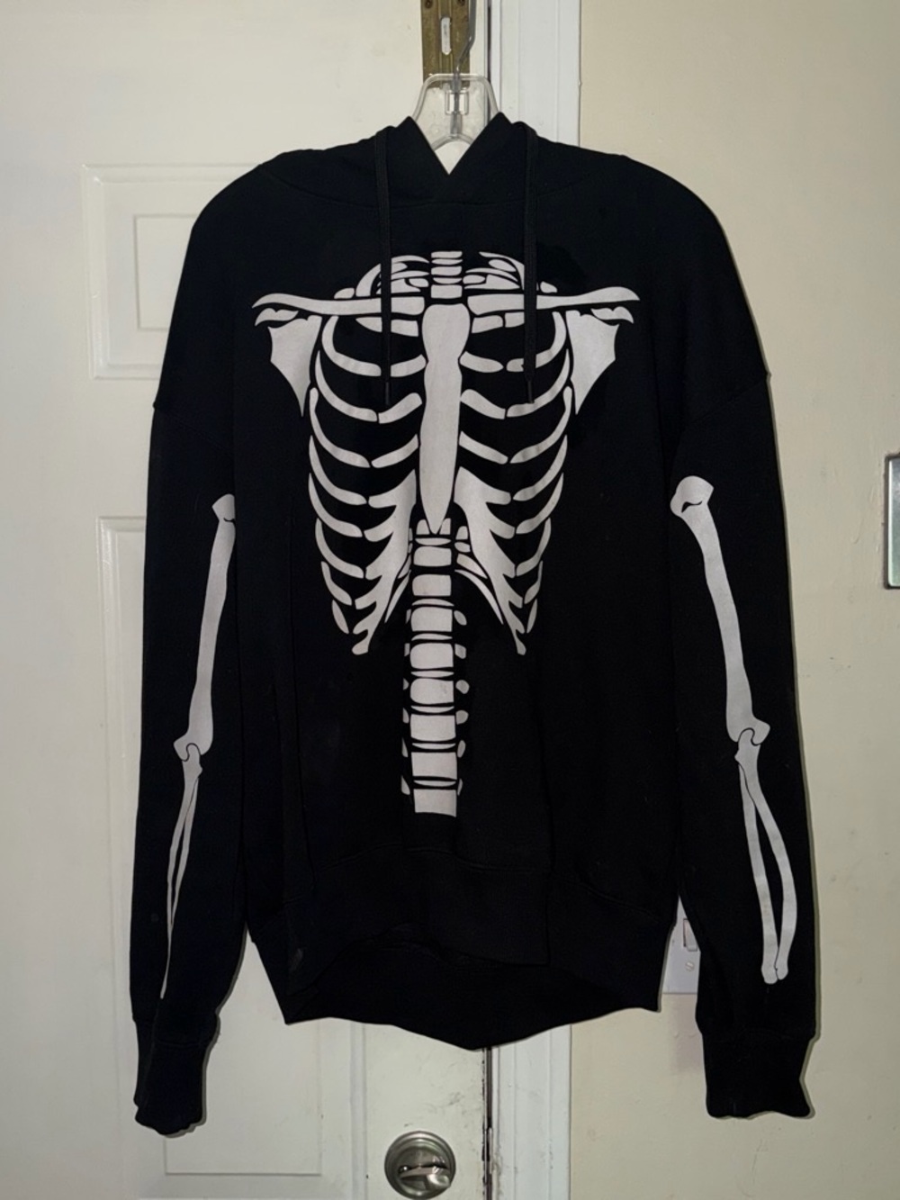 Denim & flowers skeleton hoodie